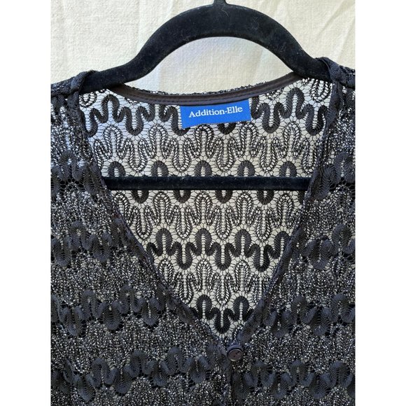 Vintage long black lacy cardigan - Picture 6 of 7